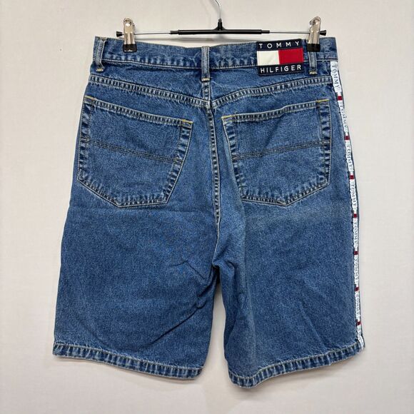 Vintage Tommy Hilfiger Men Jean Denim Shorts Size 32 Baggy Y2K Utility C025 -4 - Picture 14 of 16